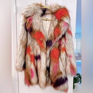 Faux Fur Multi-Colored Cozy Winter Coat
